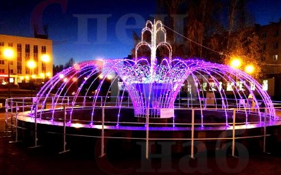 Светодиодный фонтан 9x9x4 м Фиолетовый с белым FOK-80