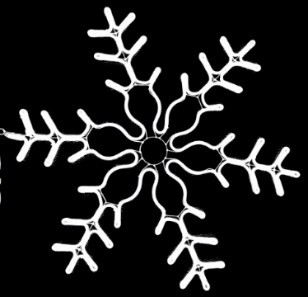 Уличная макушка на елку неоновая Снежинка Белая 85 см