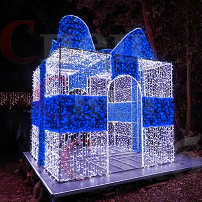 Светодиодная арка "Подарок" 2.5 x 2.5 x 3.5 м синяя